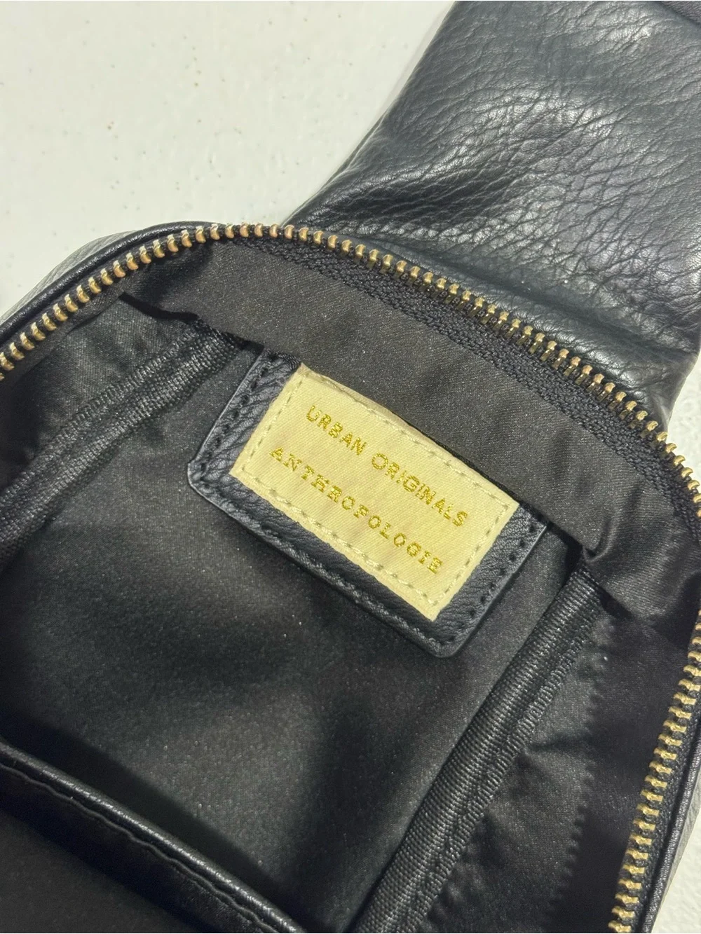 Urban Originals Black Sling Crossbody with Chevron Strap